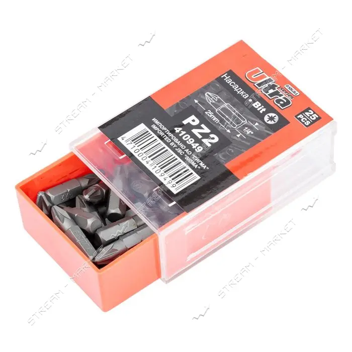 Биты Sigma 4010502 PZ 2х25мм 1/4" 25шт CrV ULTRA коробок