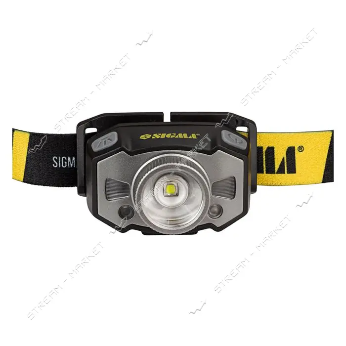 Фонарь налобный Sigma 5390251 LED аккумуляторный 300Лм 1200мАч с сенсором и фокусировкой