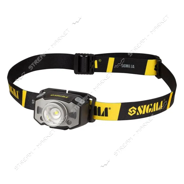 Фонарь налобный Sigma 5390251 LED аккумуляторный 300Лм 1200мАч с сенсором и фокусировкой