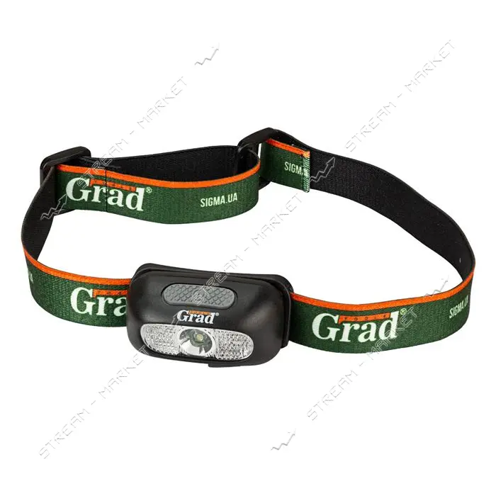 Фонарь налобный Grad 5390735 LED аккумуляторный 120Лм 500мАч                                        