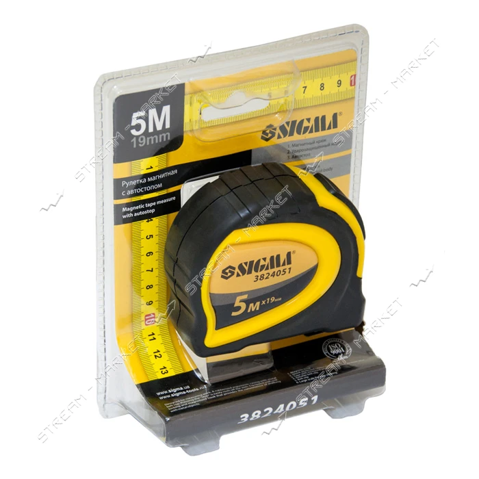 Рулетка магнитная Sigma 3824051 5м                                                                  