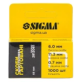 Скобы Sigma 2812061 6х0.7мм 1000шт каленые 10шт