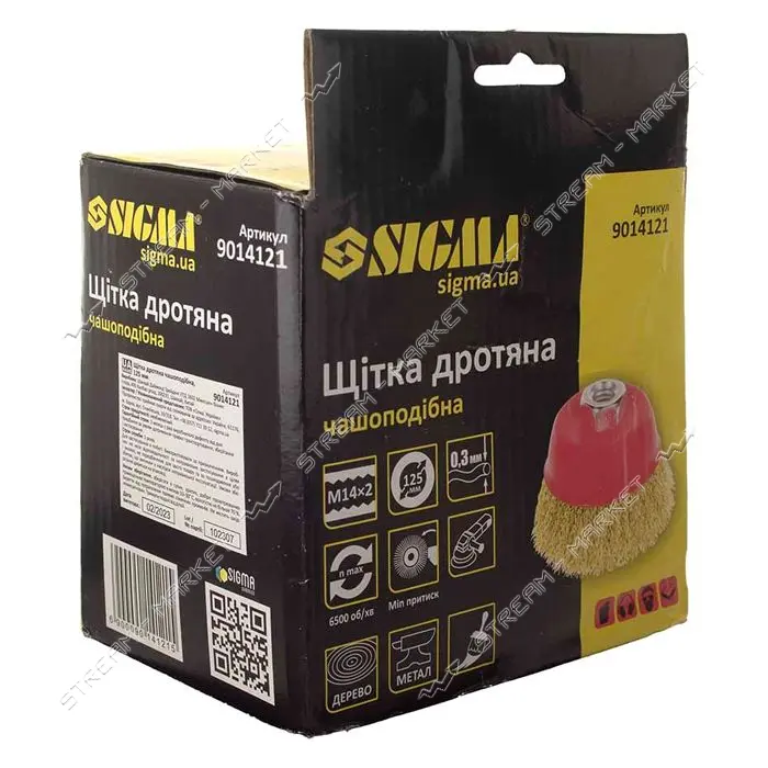 Щетка проволочная Sigma 9014121 901412 чашеобразная 125мм                                           