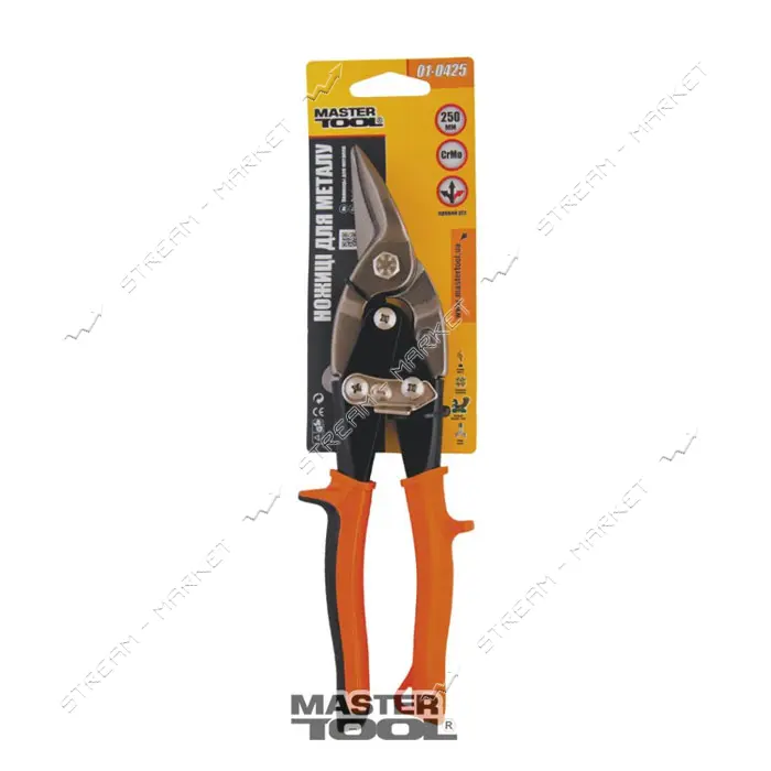 Ножницы по металлу Mastertool 01-0425 250мм правые CrMo