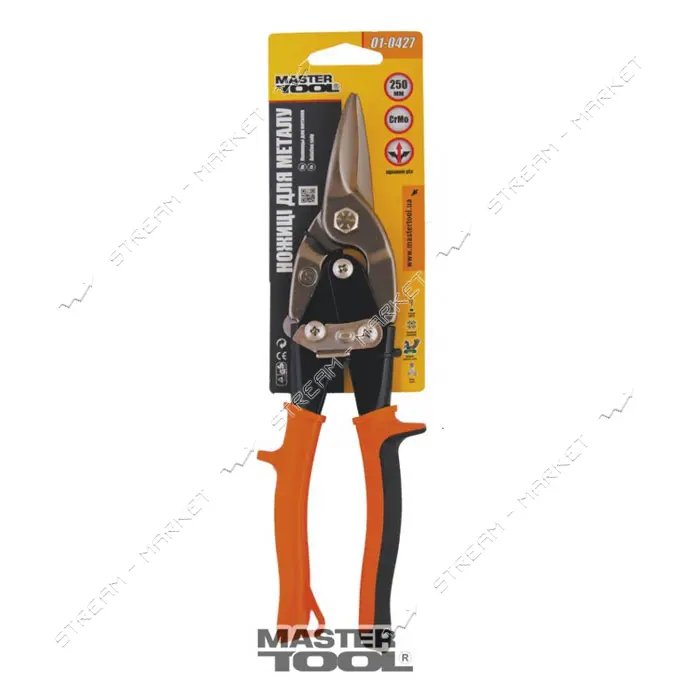 Ножницы по металлу Mastertool 01-0427 250мм прямые CrMo                                             