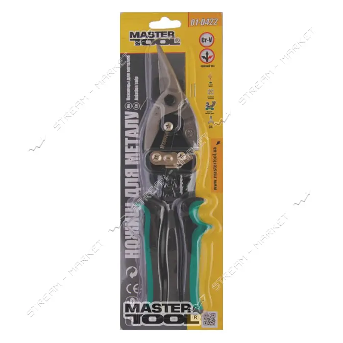 Ножницы по металлу Mastertool 01-0422 250мм правые CrV