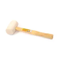 Киянка резиновая Mastertool 02-0311 рукоятка из дерева 340г белая                                   