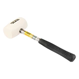 Киянка резиновая Mastertool 02-1312 металлическая рукоятка 450г белая                               