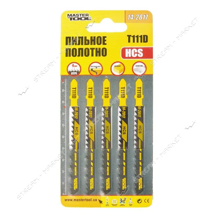 Пильное полотно Mastertool 14-2817 для лобзика по дереву Т111D 5шт