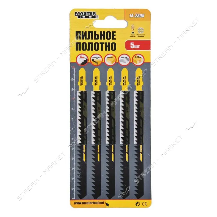 Пильное полотно Mastertool 14-2805 для лобзика по дереву Т344D 5шт                                  