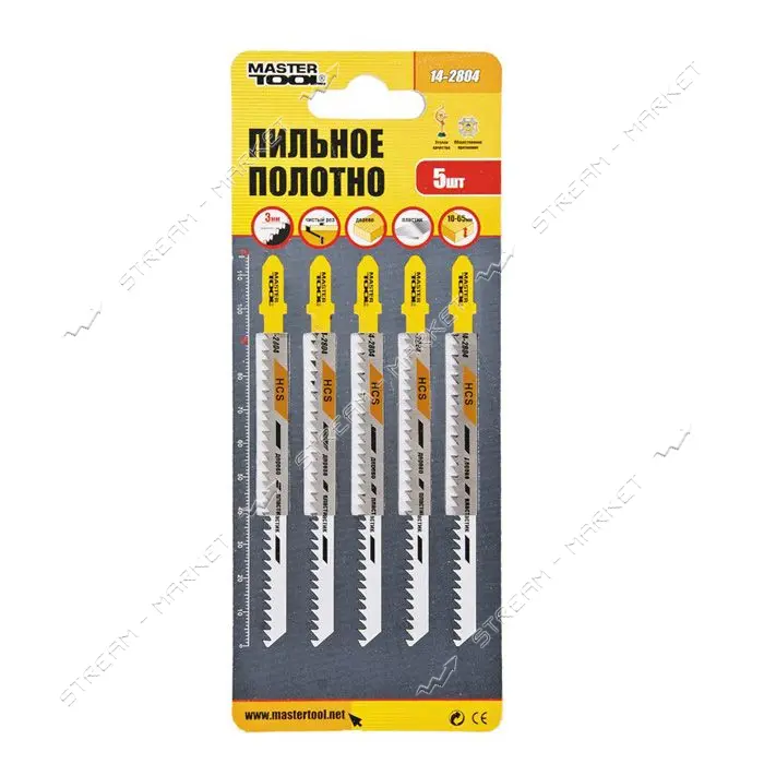 Пильное полотно Mastertool 14-2804 для лобзика по дереву Т301CD 5шт                                 