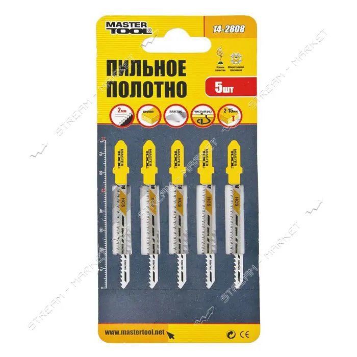 Пильное полотно Mastertool 14-2808 для лобзика по дереву Т101AO 5шт