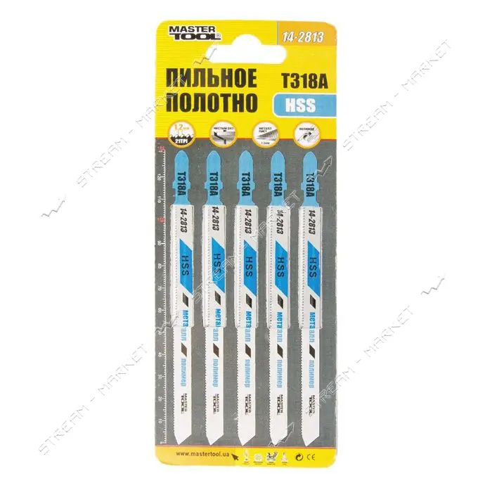 Пильное полотно Mastertool  14-2813 для лобзика по металлу T318А 5шт                                