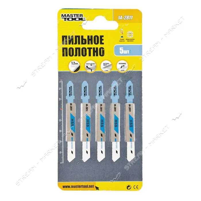 Пильное полотно Mastertool 14-2811 для лобзика по металлу T118А 5шт