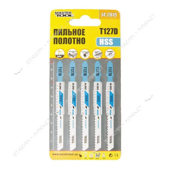 Пильное полотно Mastertool 14-2815 для лобзика по цветному металлу T127D 5шт