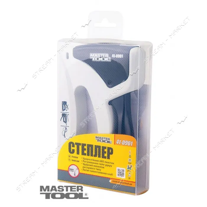 Степлер рессорный MasterTool 41-0901 для скобы 6-14мм 11.3x0.7мм