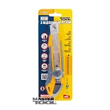 Нож Mastertool 17-0112 18мм с металлическкой направляющей винтовой замок плюс 2 лезвия