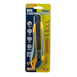 Нож Mastertool 17-0111 18мм с металлической направляющей кнопочный фиксатор плюс 2 лезвия           