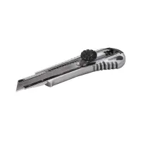 Нож Mastertool 17-0198 18мм металлический с направляющей винтовой замок                             