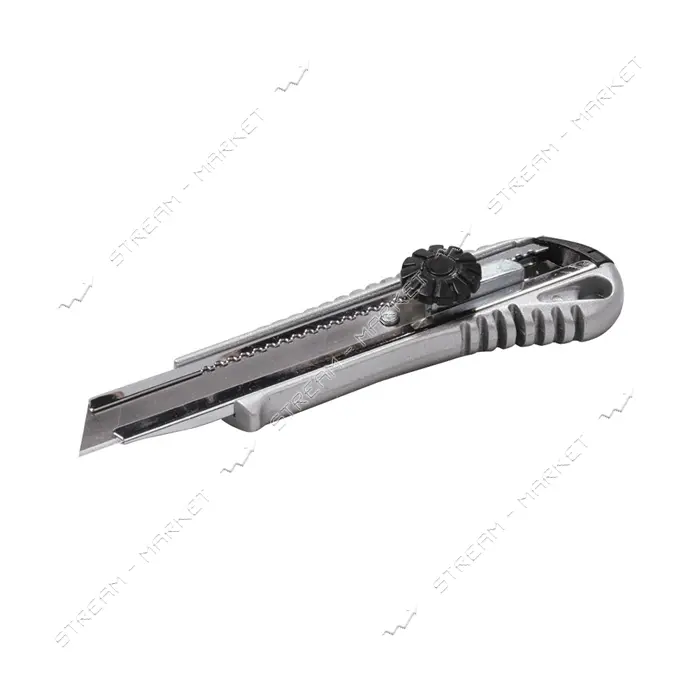Нож Mastertool 17-0198 18мм металлический с направляющей винтовой замок