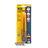 Нож Mastertool 17-0321 18мм пластиковый кнопочный фиксатор                                          