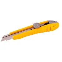 Нож Mastertool  17-0102 18мм пластиковый с металлической направляющей винтовой замок плюс 2 лезвия  