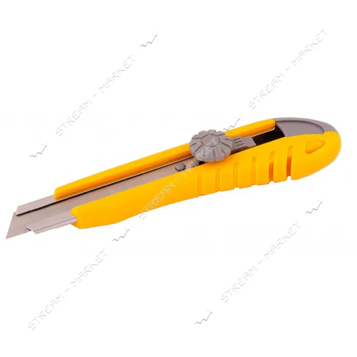 Нож Mastertool  17-0102 18мм пластиковый с металлической направляющей винтовой замок плюс 2 лезвия  