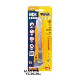 Нож Mastertool 17-0106 18мм пластиковый с металлической направляющей кнопочный фиксатор 2 лезвия