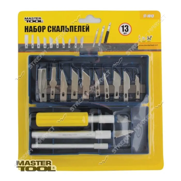 Ножи-скальпели набор Mastertool 17-1013 13шт                                                        