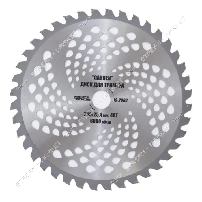 Диск для триммера MasterTool 19-2000 Gagden 255x25.4x40Т с победитовой напайкой                     