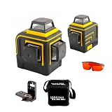 Уровень лазерный MasterTool 30-1912 H360плюс2хV360 с 3 лазерными головками RED