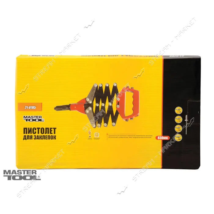 Пистолет для заклепок MasterTool 21-0785 рычажно-складной 2.4/3.2/4.0/4.8/6.0мм
