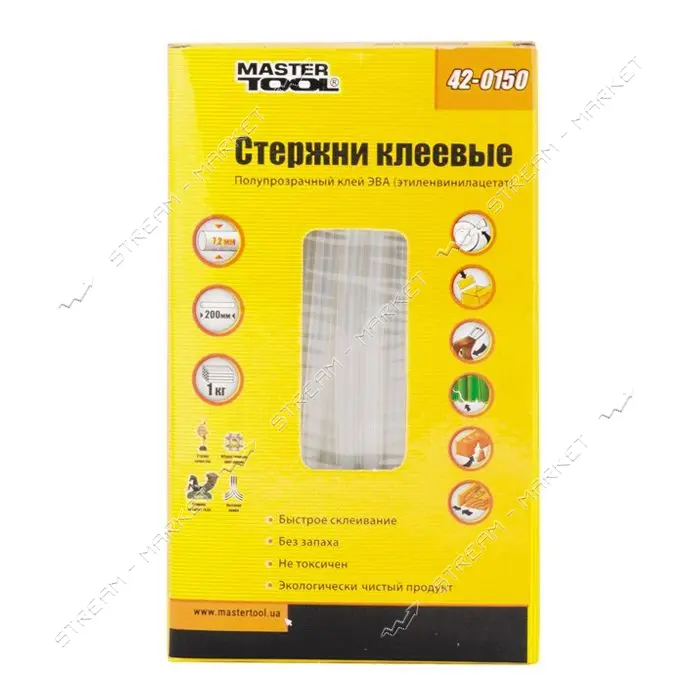 Стержни клеевые Mastertool 42-0150 7.2х200мм 1кг прозрачные