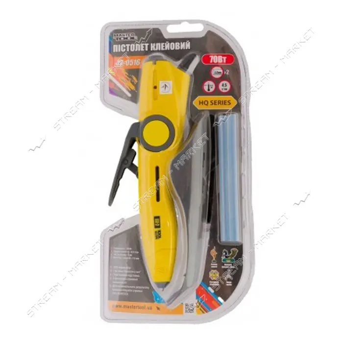 Пистолет-ручка клеевая Master-Tool 42-0516 7.2мм 70Вт 4.5 г/мин Капля-Стоп с LED-индикатором
