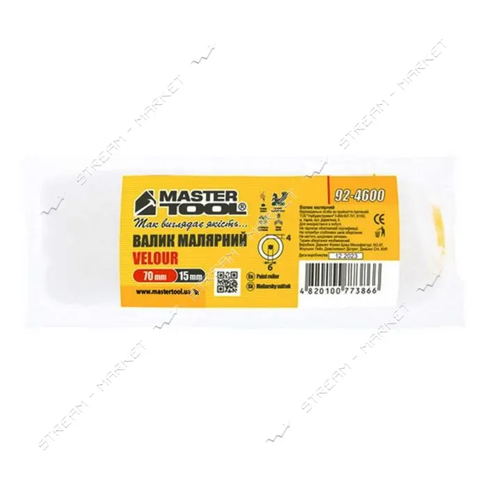 Минивалик Mastertool 92-4600 Велюр d6мм 15x70x4мм                                                   
