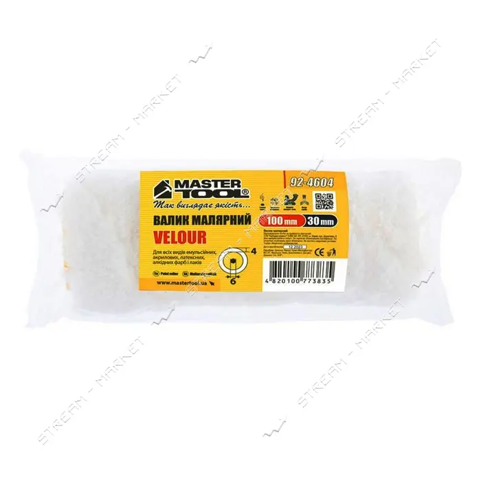 Минивалик Mastertool 92-4604 Велюр Миди d6мм 30x100x4мм                                             