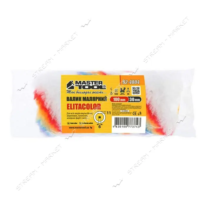 Минивалик Mastertool 92-4804 Элитаколор Миди d6мм 30x100x6мм