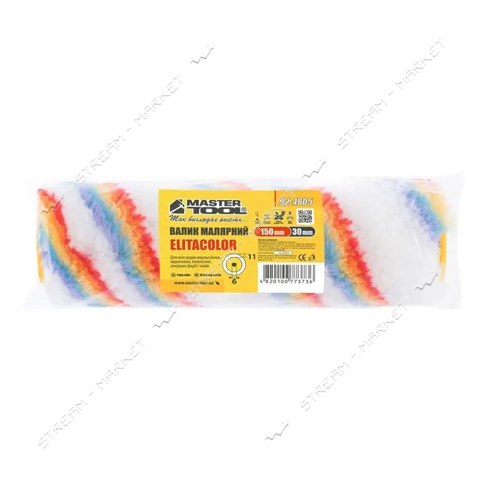 Минивалик Mastertool 92-4805 Элитаколор Миди d6мм 30x150x6мм                                        