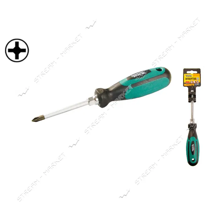 Отвертка крестовая Mastertool 45-8075 РН0x75 усиленная                                              