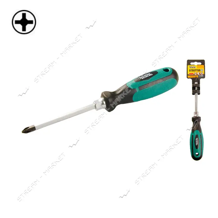 Отвертка крестовая Mastertool 45-8175 РН1x75 усиленная