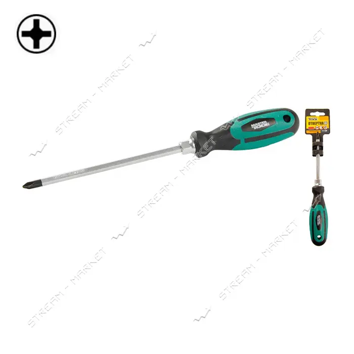 Отвертка крестовая Mastertool 48-8210 РН2x100 усиленная
