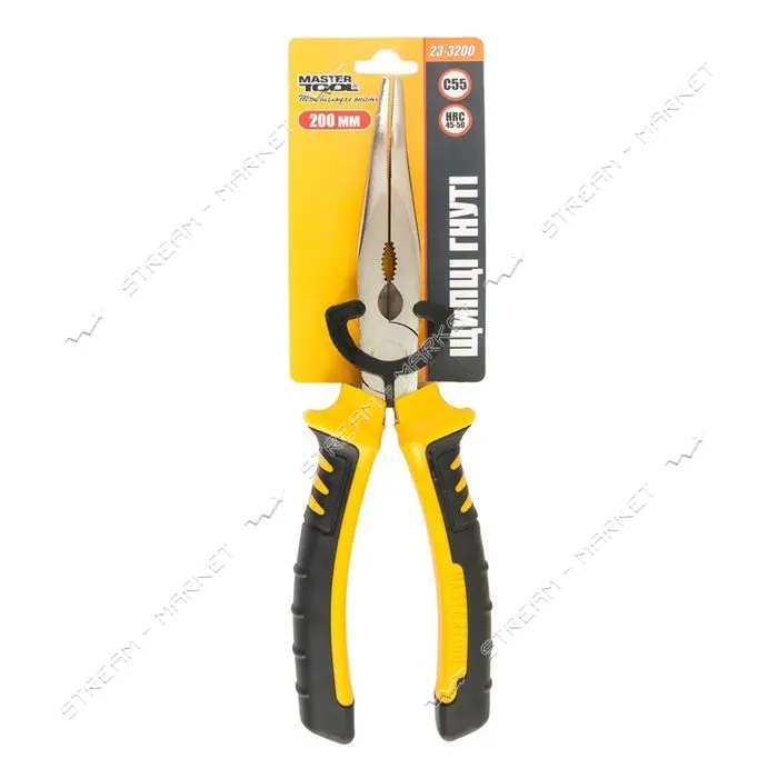 Щипцы гнутые Mastertool 23-3200 200мм С55 HRC 45~50