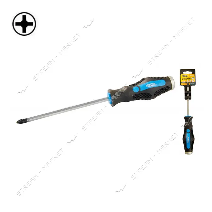 Отвертка крестовая Mastertool 49-5215 РН2x150 ударная                                               