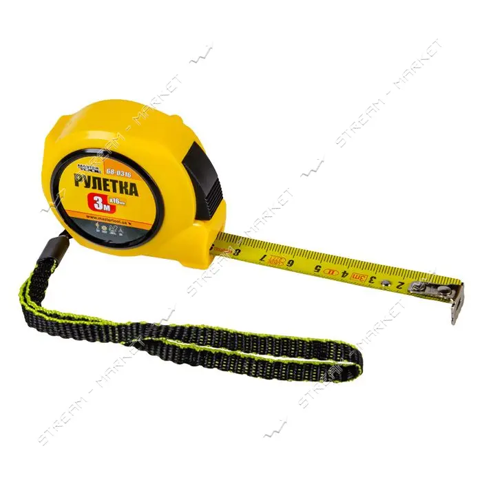 Рулетка MasterTool 68-0316 3м х 16мм с автоматическим фиксатором полотна                            