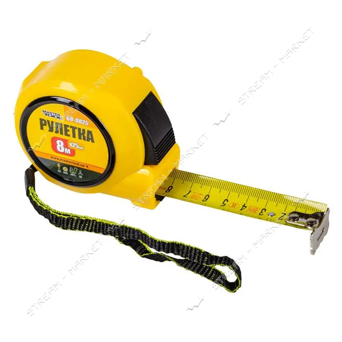 Рулетка MasterTool 68-0825 8м x 25мм с автоматическим фиксатором полотна                            
