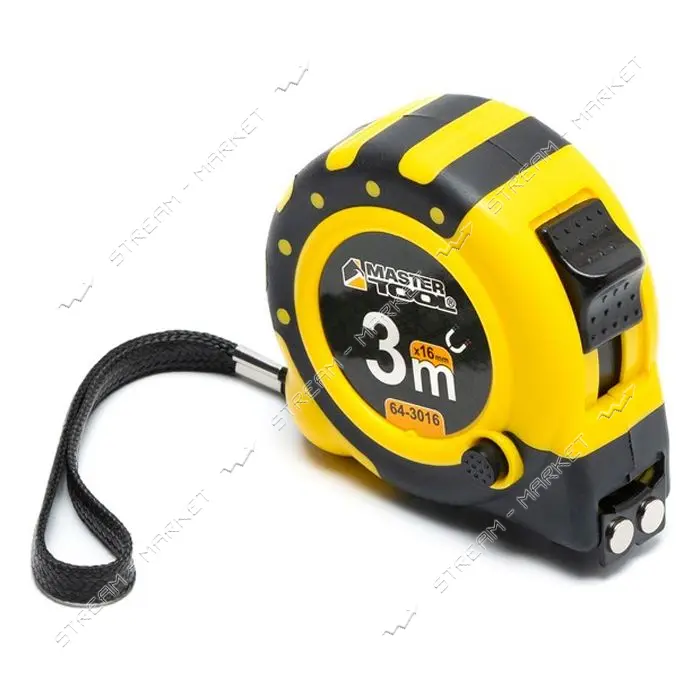 Рулетка MasterTool 64-3016 с магнитами нейлоновое покрытие 3м x 16мм