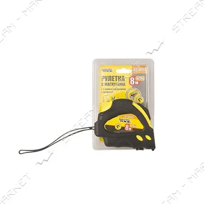 Рулетка MasterTool 61-8025 с магнитами 2 фиксатора 8м x 25мм                                        