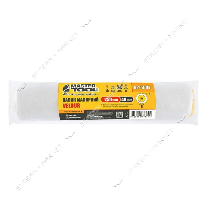 Валик Mastertool 92-5604 Велюр d8мм 48x250мм                                                        