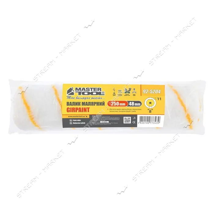 Валик Mastertool 92-5204 Гирпаинт d8мм 48x250x11мм