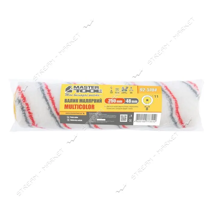 Валик Mastertool 92-5704 Мультиколор d8мм 48x250x11мм                                               